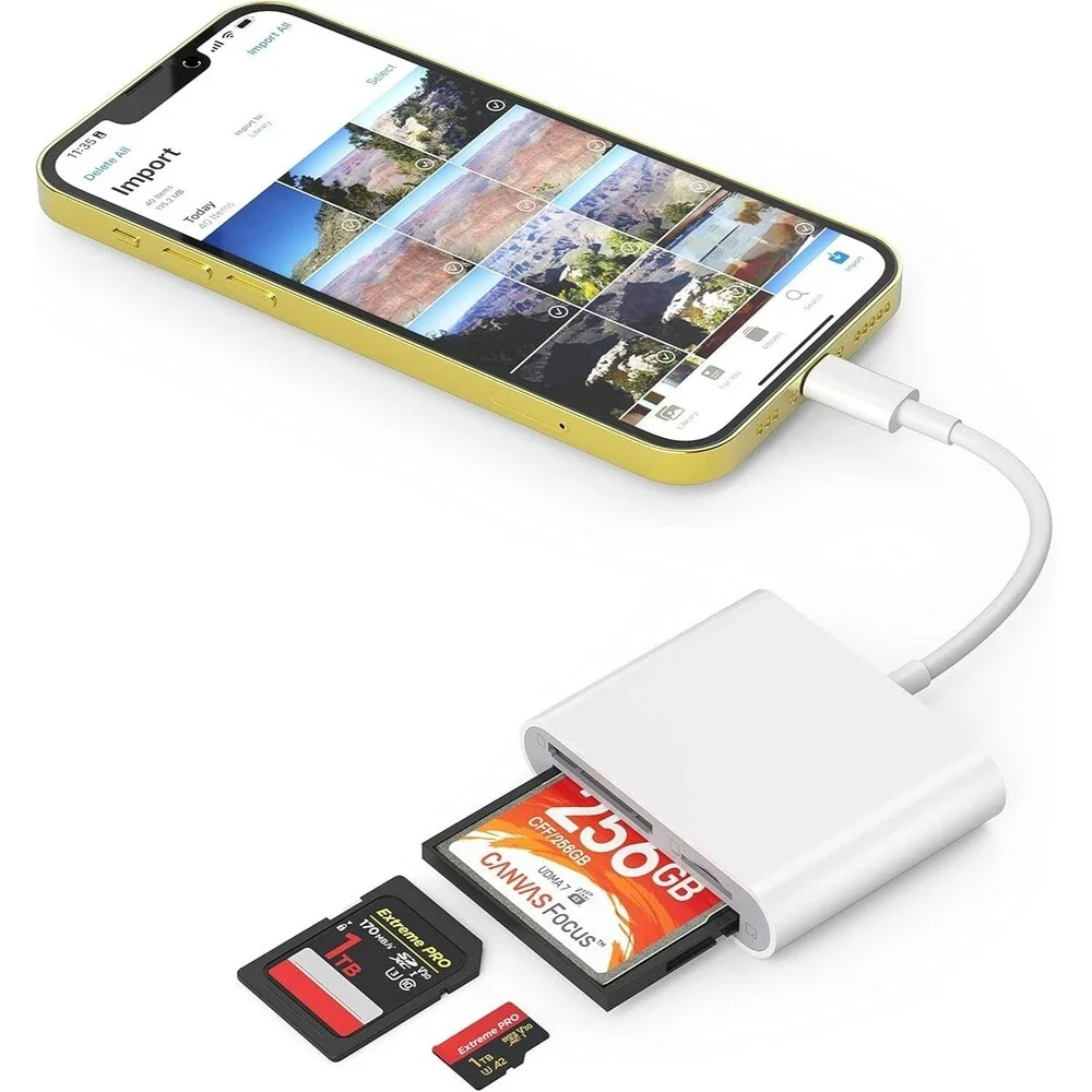 USB to Card Reader Adapter USB Camera Micro SD Memory Slot for iPhone iPad NEW